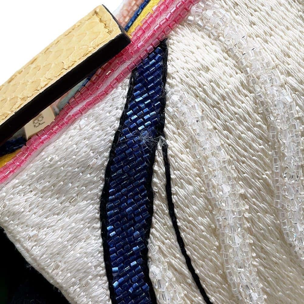 Fendi Antonio Lopez Embroidery Satin Python Shoul… - image 7